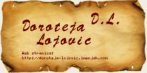 Doroteja Lojović vizit kartica
